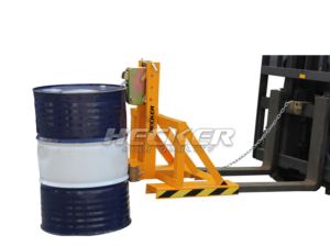 อุปกรณ์เสริมรถโฟล์คลิฟท์สำหรับยกถังน้ำมัน Forklift mounted rubber -belt drum grabbers DG500A