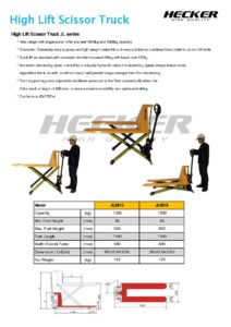 รถยกพาเลทสูง High Lift scissor Truck JL series